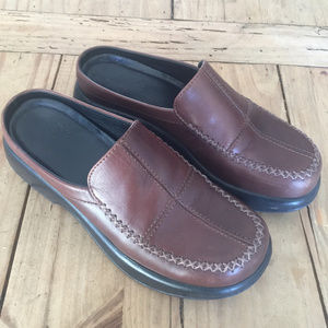 Dansko Brown Leather Slide-On Mule Loafers 38